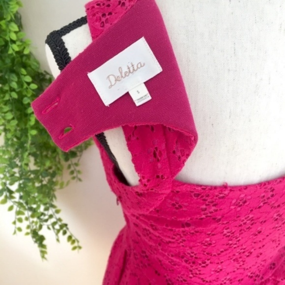 Anthro Deletta Open Back Fit and Flare Pink Dress - Picture 6 of 8